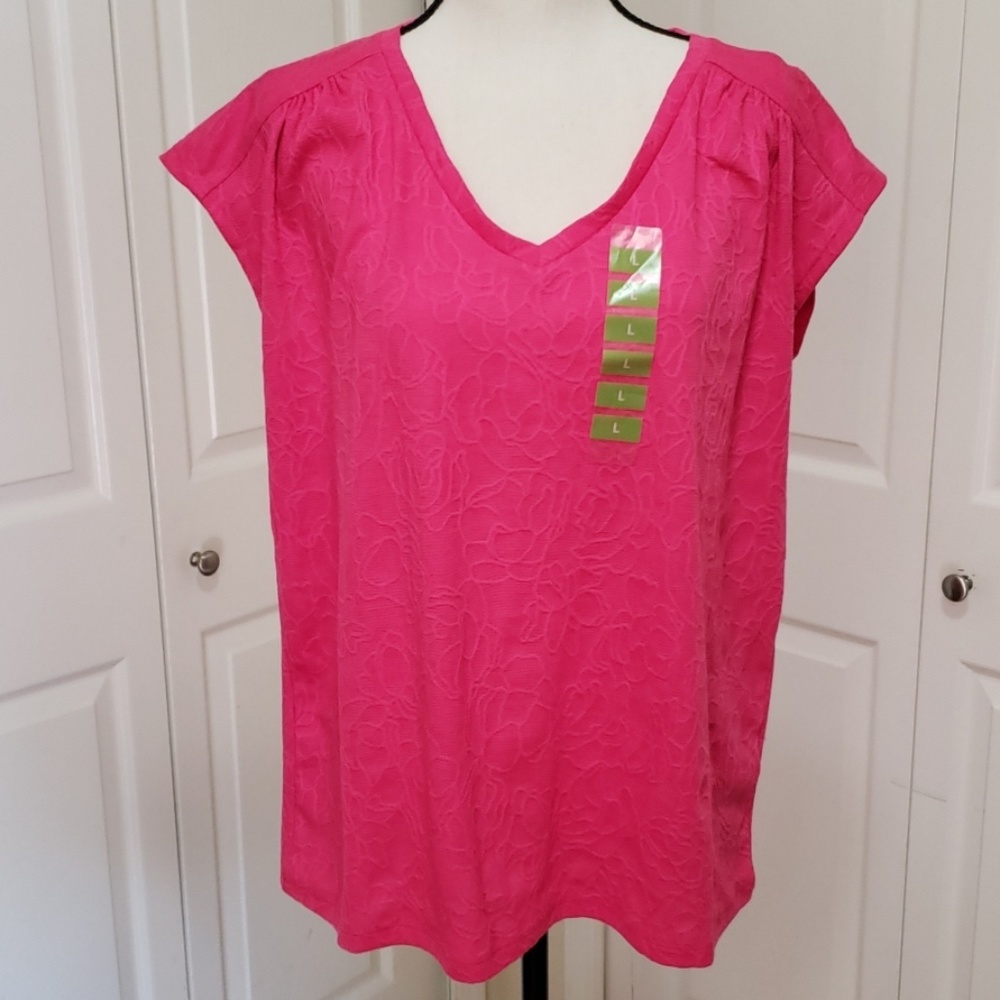 NEW Company Ellen Tracy Cap Sleeve Top Sz. L